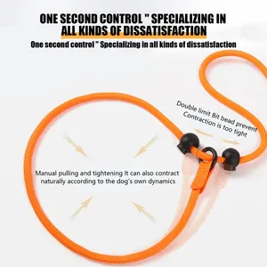 कस्टम 2 में 1 नायलॉन पालतू कुत्ते पट्टा पर्ची रस्सी लीड एडजस्टेबल लूप ट्रेनिंग स्लिप कुत्तों के लिए नरम हैंडल के साथ 170 सेमी लीड - Product Image 5