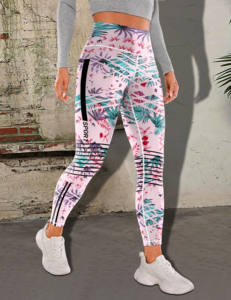 Leggings Yoga <span class=keywords><strong>a</strong></span> Vita Alta con Stampa Foresta Pluviale e Strisce Laterali, Pantaloni Elasticizzati per Corsa e Fitness, Abbigliamento Sportivo alla Moda per Donne - Product Image 3
