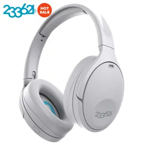 Hush Headphone Nirkabel, Earphone Bluetooth Penghilang Kebisingan ANC Olahraga Over-Ear Hitam Putih Resolusi Tinggi Stereo