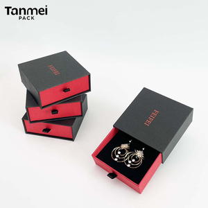 Custom Logo Cardboard <b>Black</b> Jewelry Packaging <b>Box</b> Paper <b>Box</b> with <b>Black</b> Foam Insert for Necklace Ring Bracelet Gift - Product Image 6