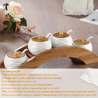 Set kaleng bumbu desain baru sesuai pesanan, toples bumbu dapur keramik wadah bumbu