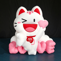 Mascotte publicitaire gonflable Chat porte-bonheur, personnage de dessin animé géant en tissu Oxford pour la décoration et l'affichage d'événements extérieurs