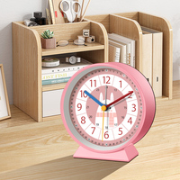 Reloj Despertador de Escritorio para Estudiantes de Educación Temprana, con Pantalla de Agujas, Movimiento Silencioso de Cuarzo, Luz Nocturna Suave