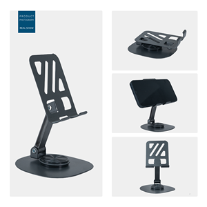 Support de téléphone portable rotatif à 360 degrés, pliable et réglable en hauteur, en acier, pour la maison, le bureau et le bureau à domicile - Product Image 2