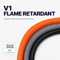 Tubo Corrugado de Nylon PA66, Retardante de Llama V1, Resistente a los Rayos UV, Negro, para Protección de Cables Automotrices