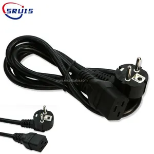 Kabel Daya kabel daya 3 m 2.5 A 250 V 2 pin kabel lintas Bagian 2x0.75mm colokan Euro IEC 60320 IEC C7 warna hitam