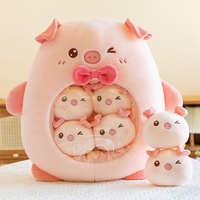 Un sac de Mini Capybara Animal Oreiller Kawaii Requin Snack Coussin Mouton Blanc Peluche Jouet Cochon Rose Poupées Douces Amusantes Nourriture Peluche