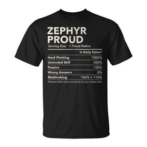 Camiseta Zephyr Proud Nutrition Facts, color negro, unisex, talla para adultos - Product Image 1