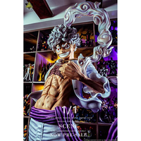 Pré-vente Figurine One Piece grandeur nature du pays de Wano, Luffy Gear 5, figurine d'anime One Piece, modèle de statue lumineuse pour la décoration de la maison