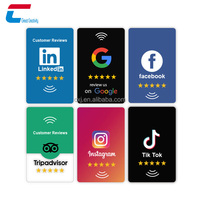 Cartes NFC en PVC plastique étanches personnalisées avec impression de code QR programmable, pour hôtels, réseaux sociaux, avis Google et cartes de membre