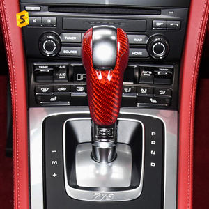 Perilla de cambio de marchas <span class=keywords><strong>interior</strong></span> de accesorios de coche de fibra de carbono Real Shasha para Porsche Panamera 2010 2016 <span class=keywords><strong>Macan</strong></span> 2014 <span class=keywords><strong>2021</strong></span> - Product Image 2
