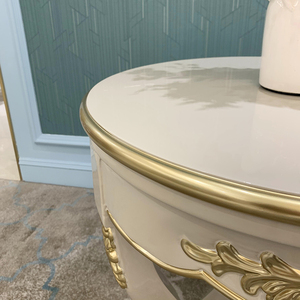 French Solid Wood Small Coffee <strong>Table</strong> Living Room European Style Warm Gray <strong>Telephone</strong> <strong>Table</strong> - Product Image 3