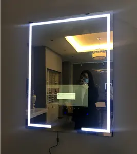 Металлическое прямоугольное поворотное зеркало в рамке для ванной комнаты для настенного крепления, наклонное прямоугольное настенное зеркало