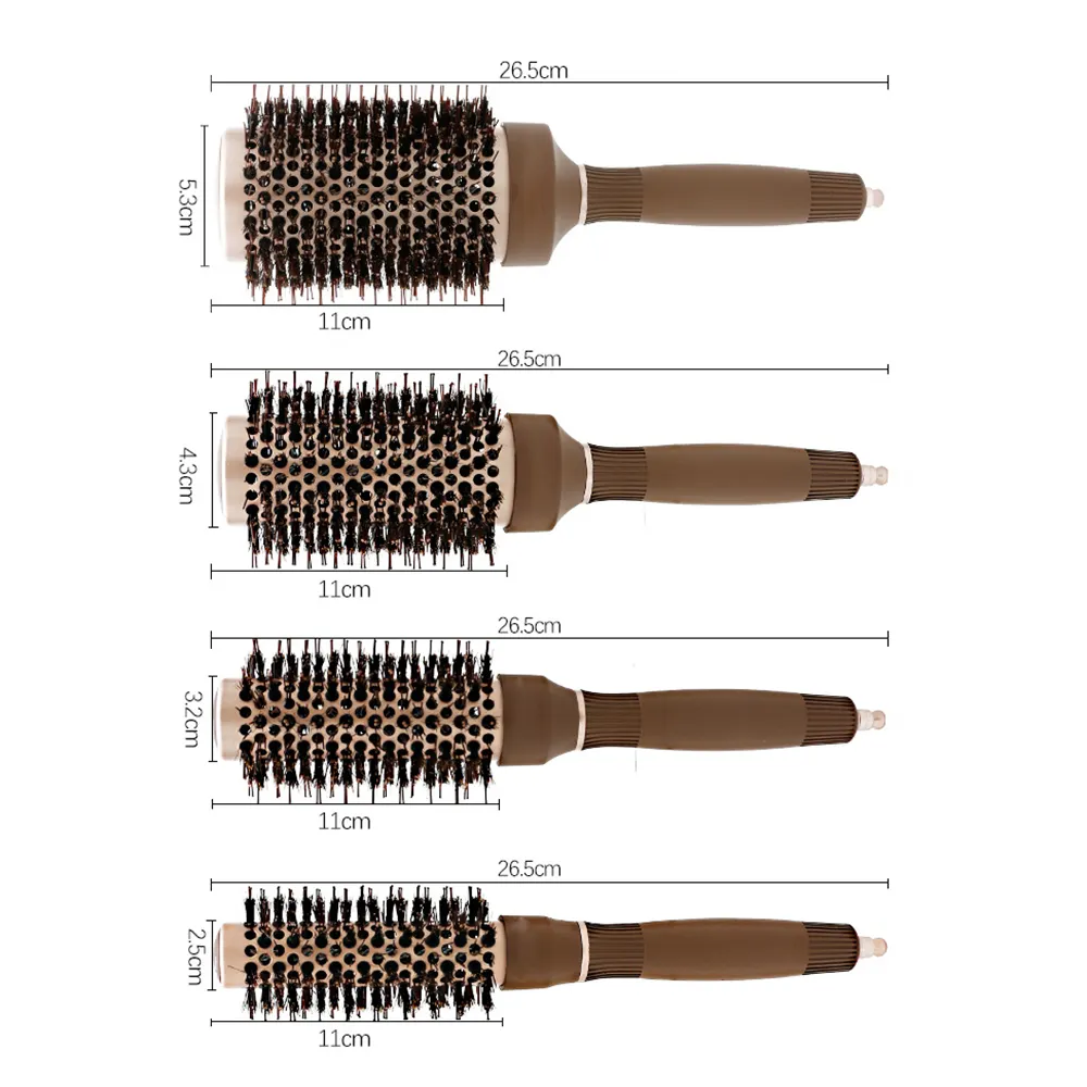 Professional fashion hair brush set boar nylon bristle heating blow hair low MOQ customised wave hair brush