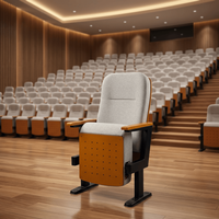 Chaise d'auditorium pliable en bois massif avec tablette d'écriture, sièges rembourrés pour salles de conférence et salles de cours