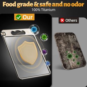 Paja de trigo de acero inoxidable 304 de doble cara, tabla de cortar de acero inoxidable de fácil limpieza para Cocina - Product Image 4