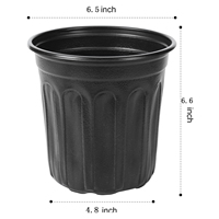 Pot pembibitan hitam untuk tanaman pot galon plastik dengan lubang drainase dan piring untuk tanaman berkebun, bunga, sayuran