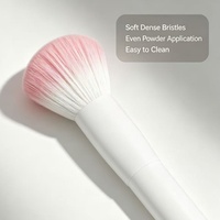 Kuas Makeup Wajah Bulu Sintetis Lembut Bergradasi Pink Berkualitas Tinggi untuk Kosmetik Bedak