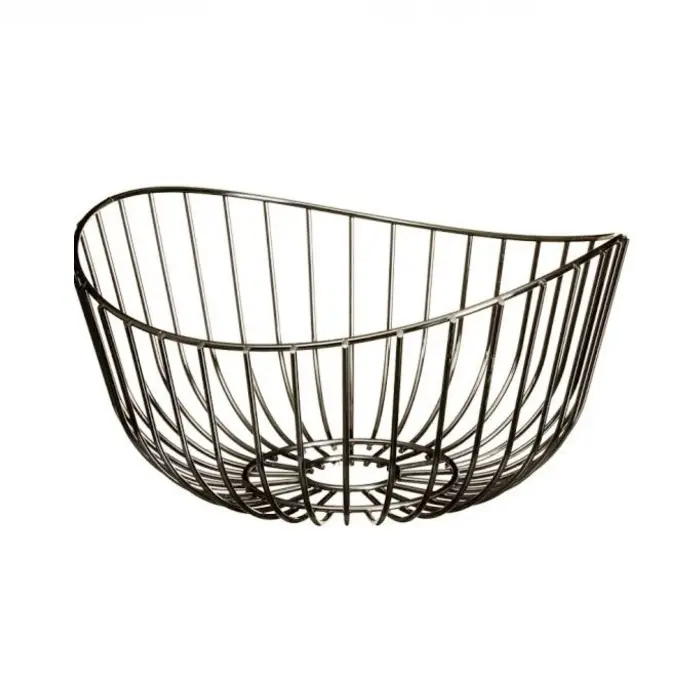 Cucina Home Table Decor Modern Black Metal Wire Fruit Bowl Apple Storage Basket Holder casa e cucina