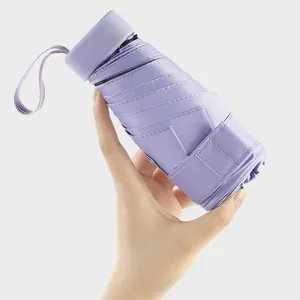 Nuovo design capsula UV piccolo ombrello promozionale mini 5 tasca ombrello pieghevole logo personalizzato