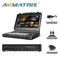 AVMATRIX SHARK S8X PLUS: Mezclador de Video de 8 Canales 3G-SDI/4K HDMI con Monitor de 17.3'', Streaming, Grabación y Control PTZ