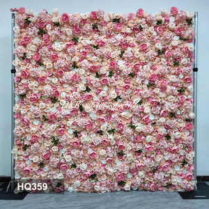 Suministros de Decoración para Bodas al por Mayor, Fondo de <span class=keywords><strong>Rosas</strong></span>, Pared Decorativa de Flores de Seda, <span class=keywords><strong>Rosas</strong></span> Rosadas, Flores Artificiales para Pared - Product Image 2