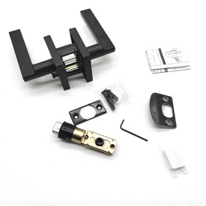 Manija de Puerta Cilíndrica Multifuncional para Estados Unidos y Canadá, con Certificación ANSI Grado 2 y UL, Resistente al Fuego, con Cerradura de Palanca, Color Negro Mate - Product Image 1