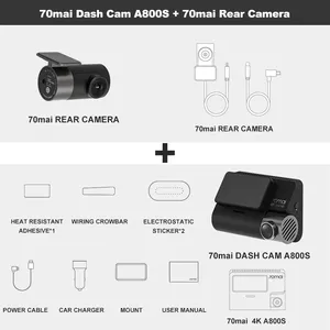 70mai Dash Cam 4K A800s-1 Dual Channel Auto Videorecorder Gps Adas Camera Dvr Drive Recorder Dashcam 70mai