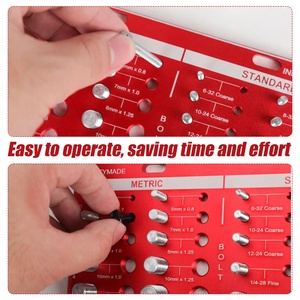 Meixiu Set pengukur ulir baut mur, alat pengukur ulir mata bor aluminium Aloi, alat pengukuran ulir sekrup presisi ukuran metrik - Product Image 5