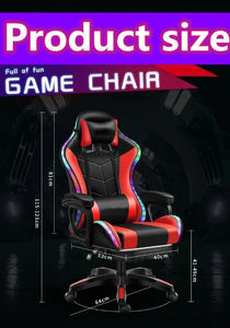 Meilleur Sillas <span class=keywords><strong>Gamer</strong></span> brésil grande taille accoudoirs à liaison douce noir blanc Pu Pvc cuir coloré Led Rgb <span class=keywords><strong>chaise</strong></span> de jeu - Product Image 2