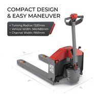 Transpalette électrique NBD15Q01LD 1.5T, alimenté par batterie 48V, avec châssis compact de 1525 mm pour la manutention dans les allées étroites