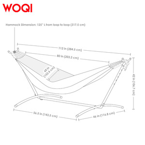 Hamac double WOQI 125 pouces avec structure en acier, portable, durable et réglable pour le camping et la randonnée - Product Image 1