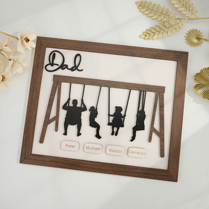 Panneau en bois écologique <span class=keywords><strong>personnalisé</strong></span> peint à la main ensemble de balançoire décor de table signe avec nom d'enfants cadeau de fête des pères - Product Image 5
