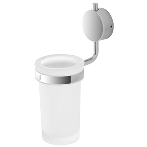 SERIE PLAZA - PORTACEPILLOS DE ACERO CROMADO Y VIDRIO - Product Image 1