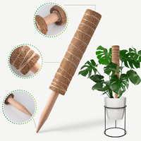 Grands piquets de soutien pour plantes grimpantes et perches en mousse de coco pour plantes en pot, en bois et fibre de coco, pour jardins