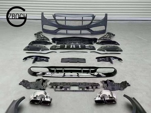 Parachoques de coche W205 para Mecedes Benz 2013 + W205 Clase C a C63 <span class=keywords><strong>AMG</strong></span>, kit de carrocería, parachoques delantero de coche, parrilla de coche, difusor de tubo de escape C63 <span class=keywords><strong>AMG</strong></span> - Product Image 2