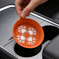 Auto-Getränkehalter-Untersetzer mit Katzenpfoten-Design, Silikon, Rutschfest, Wasserdicht, Abnehmbar, Universelle Innenraummatte, Passend für BMW, Toyota, Honda