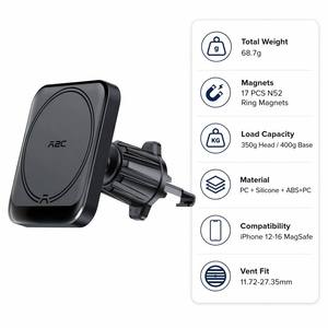 Services OEM ODM de supports de téléphone magnétiques pour voiture, fixation sur grille d'aération avec verrouillage automatique sécurisé pour smartphones universels - Product Image 1