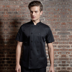CHECKEDOUT tessuto leggero in Stock Unisex <span class=keywords><strong>manica</strong></span> <span class=keywords><strong>corta</strong></span> rinfrescante tessuto multicolore giacca da <span class=keywords><strong>cuoco</strong></span> uniforme da ristorante - Product Image 3
