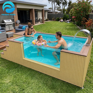 Piscine Hors Sol Grande ou Petite Facile à Installer pour Extérieur, Piscina en WPC pour Famille et Jardin, Piscine Conteneur en Fibre de Verre de 40 Pieds - Product Image 6