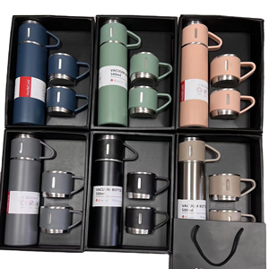 Custom Luxury 500ml Stainless Steel Insulated Gift Cup Set 3 Lids 2 Cups 2-Pack Vacuum <strong>Flask</strong> <strong>Hot</strong>/Cold Drinks Gift Box - Product Image 1