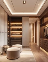 Système de dressing moderne de luxe, portes en placage de bois massif, armoire sur mesure pour chambre et salon, service de conception gratuit