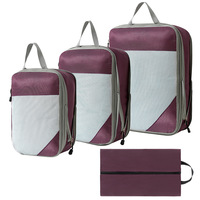Sacs de rangement de voyage personnalisés pour la mode, lot de 4 pièces, fermeture éclair, légers, imperméables, compressibles, pour bagages d'extérieur