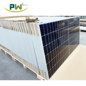 Panel surya kapasitas tinggi, 500W 600W 700W 12V 24V 36V 48V modul PV Mono sel setengah potongan, Panel surya dibuat di China