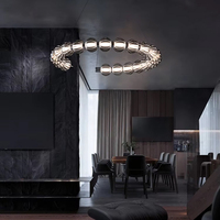 Lampes suspendues LED nordiques, corps en fer, abat-jour en acrylique et verre, intensité variable, chrome/noir nacré, angle de faisceau 360°, 2700K, lumière douce
