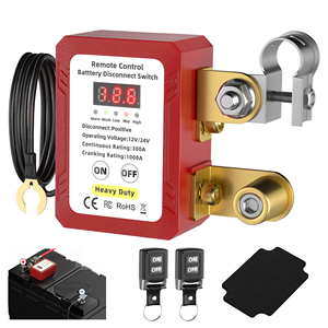 <b>Remote</b> <b>Control</b> Battery Kill Switch 300A Led Voltage Display Wireless Power Cut off Disconnect Switch with Relay Fobs - Product Image 1