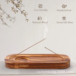 Cross-border wooden aromatherapy holder, <b>home</b> use, moxibustion tea, sage burning stand, multi-functional incense holder, - Product Image 4