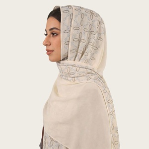 Nuovo Foulard in Chiffon di Poliestere con Strass Geometrici, Stile Etnico, Elegante e Traspirante per Donne, Hijab Morbido - Product Image 4