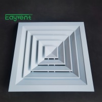 Diffuseur d'air carré en aluminium à double déflection réglable pour projets d'ingénierie de climatisation de bureau - Vente en gros usine