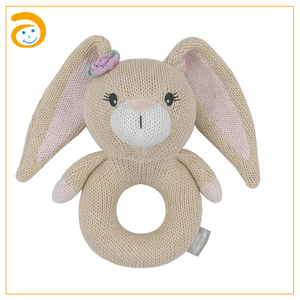Juguete Sensorial <span class=keywords><strong>de</strong></span> <span class=keywords><strong>Ganchillo</strong></span> para Bebé: Conejo, Oso, León <span class=keywords><strong>de</strong></span> Peluche con Sonajero y Mordedor <span class=keywords><strong>de</strong></span> Madera Suave, Regalo para Recién Nacidos - Product Image 1
